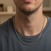 Silver Modern Link 925 Sterling Silver Men's Chain 20 inch